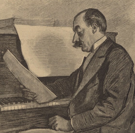 Portrait of pianist and composer André Messager (1853-1929), 1891. Creator: Regamey, Frédéric (1849-1925).