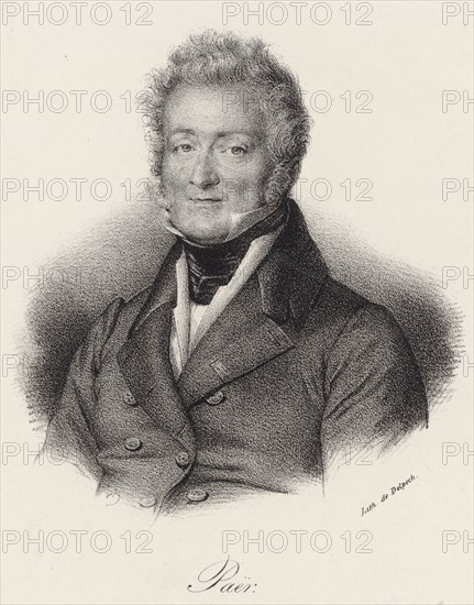 Portrait of the Composer Ferdinando Paer (1771-1839), 1830. Creator: Delpech, François Séraphin (1778-1825).