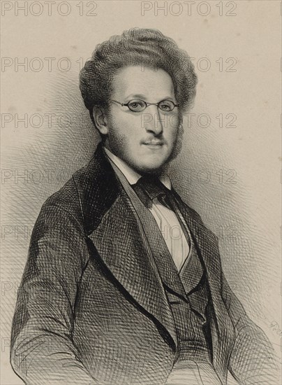 Portrait of the violinist and composer Heinrich Panofka (1807-1887) , 1840. Creator: Devéria, Achille (1800-1857).