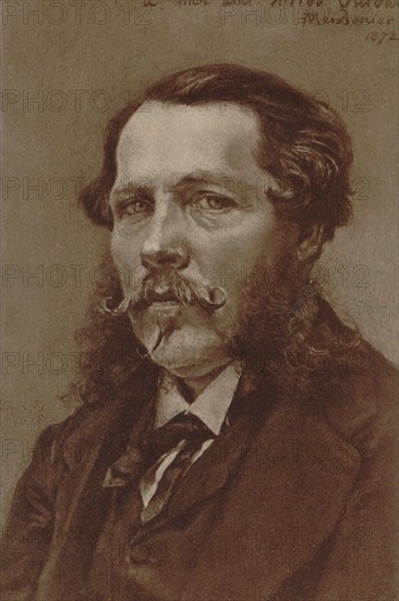 Portrait of pianist and composer Alfred Quidant (1815-1893), 1872. Creator: Meissonier, Ernest Jean Louis (1815-1891).