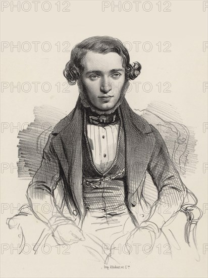 Portrait of pianist and composer Jacob Rosenhain (1813-1894) , 1845. Creator: Anonymous.