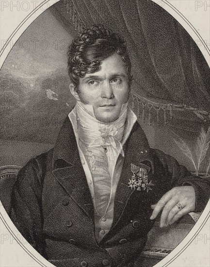 Portrait of the conductor and composer Gaspare Spontini (1774-1851), 1824. Creator: Aubry-Lecomte, Hyacinthe-Louis-Victor-Jean-Baptiste (1797-1858).