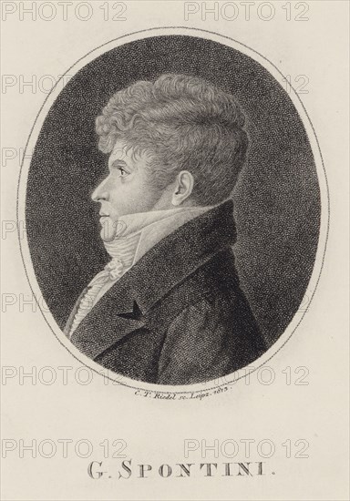Portrait of the conductor and composer Gaspare Spontini (1774-1851), 1813. Creator: Riedel, Carl Traugott (1769-c. 1832).