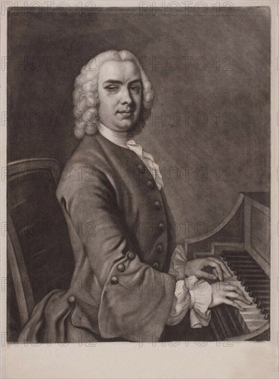 Portrait of the organist and composer John Stanley (1712-1786). Creator: Macardell, James (1729-1765).