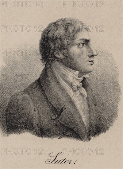 Portrait of the singer and composer Wilhelm Sutor (1774-1828) , ca 1825. Creator: Anonymous.