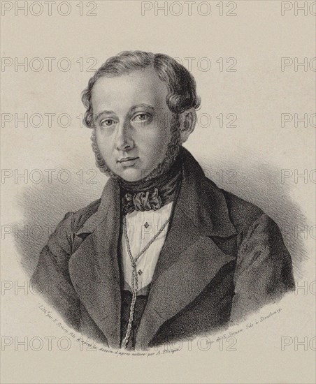 Portrait of the violinist and composer Thomas Täglichsbeck (1799-1867) , 1837-1838. Creator: Simon, Frédéric Emile (1805-1886).
