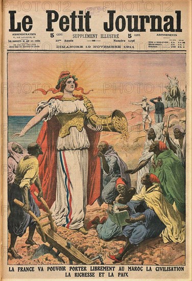 La mission civilisatrice (The Civilizing mission). Le Petit Journal, November 19, 1911, 1911. Creator: Anonymous.