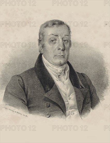 Portrait of the conductor and composer Joseph Weigl (1766-1846) , c. 1830. Creator: Oehme, Franz (1812-1848).