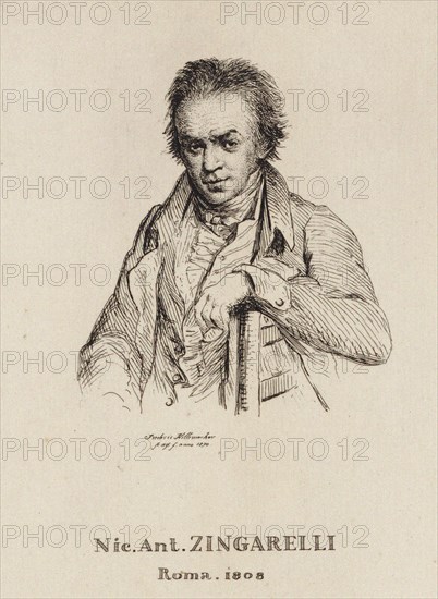 Portrait of the Composer Nicola Antonio Zingarelli (1752-1837). Creator: Hillemacher, Frédéric Désiré (1811-1886).
