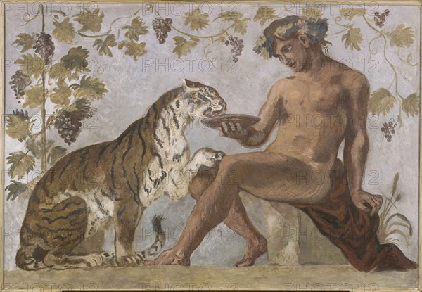 Bacchus with a tiger, 1834. Creator: Delacroix, Eugène (1798-1863).