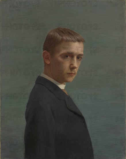 Self-Portrait at the Age of Twenty (Autoportrait à l?âge de vingt ans), 1885. Creator: Vallotton, Felix Edouard (1865-1925).