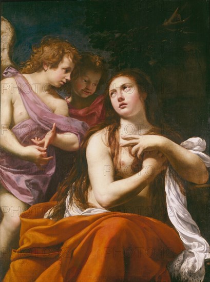 Mary Magdalene and two Angels, 1621. Creator: Vouet, Simon (1590-1649).