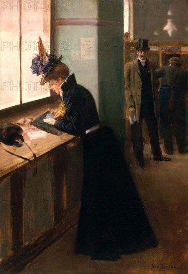 At the Telegraph. Creator: Béraud, Jean (1849-1936).