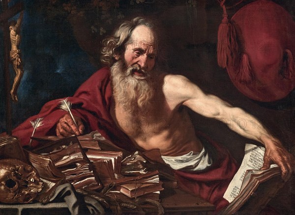 Saint Jerome in his Cell, 1654. Creator: Van de Hamme, Joost (1630-1657).