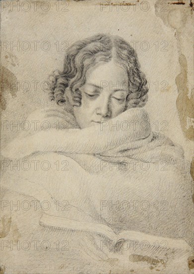 Portrait of the writer Bettine von Arnim (1785-1859), née Brentano, ca 1809. Creator: Grimm, Ludwig Emil (1790-1863).
