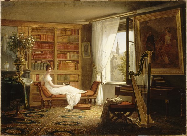 Salon of Madame Récamier at the Abbaye-aux-Bois, 1826. Creator: Dejuinne, François-Louis (1786-1844).