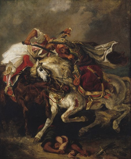 The Fight between the Giaur and the Pasha, 1835. Creator: Delacroix, Eugène (1798-1863).