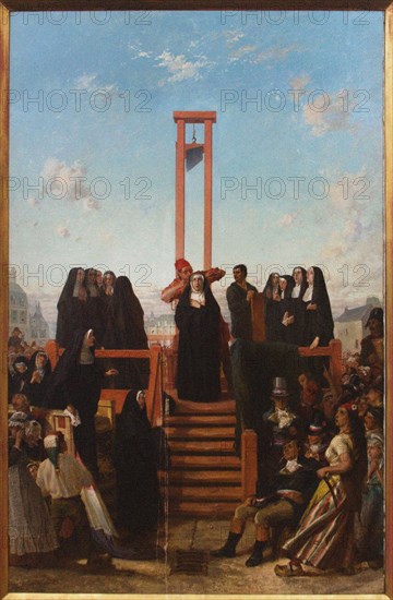 Guillotine. The Carmelites of Compiègne, First half of the 19th cent.. Creator: Delaroche, Paul Hippolyte (1797-1856).