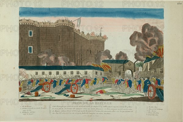 Taking of the Bastille on July 14, 1789, 1789. Creator: Anonymous.