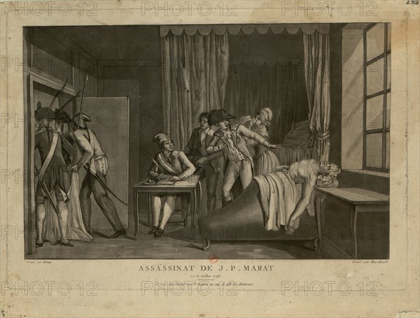 The Assassination of Jean-Paul Marat, 1793. Creator: Marchand, Jacques (1769-c. 1845).