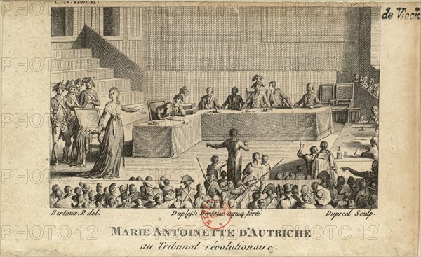 Marie Antoinette at the Revolutionary Tribunal, 1806. Creator: Dupréel, Jean-Baptiste-Michel (1757-1828).