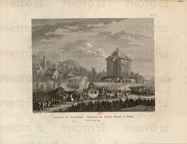 Return from Varennes, Arrival of Louis Capet in Paris, 1802. Creator: Duplessis-Bertaux, Jean (1747-1820).