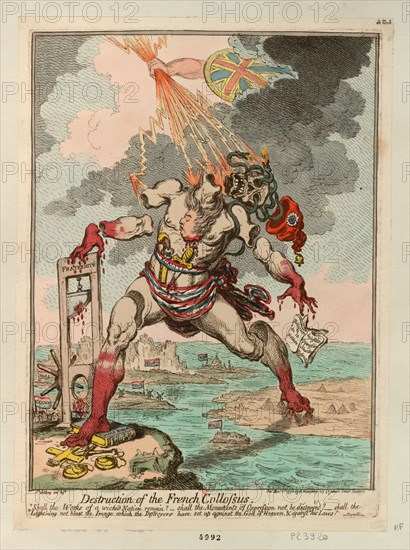 Destruction of the French Colossus, 1798. Creator: Gillray, James (1757-1815).