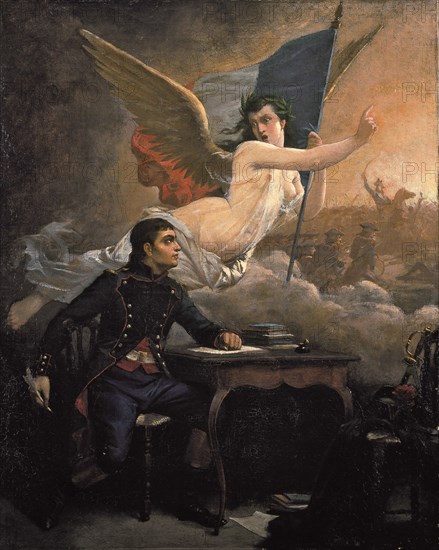 Rouget de Lisle composing the Marseillaise, c. 1875. Creator: Pinelli, Auguste (1823-after 1878).