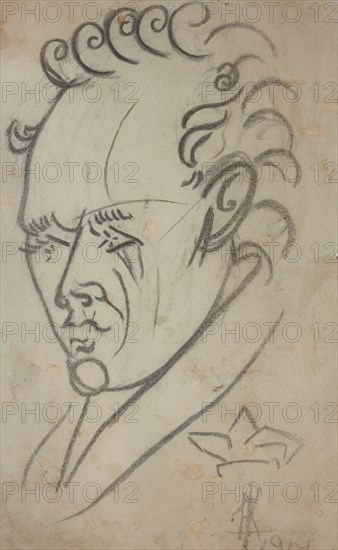 Portrait of the poet Vasili Kamensky (1884-1961), 1913. Creator: Kulbin, Nikolai Ivanovich (1868-1917).