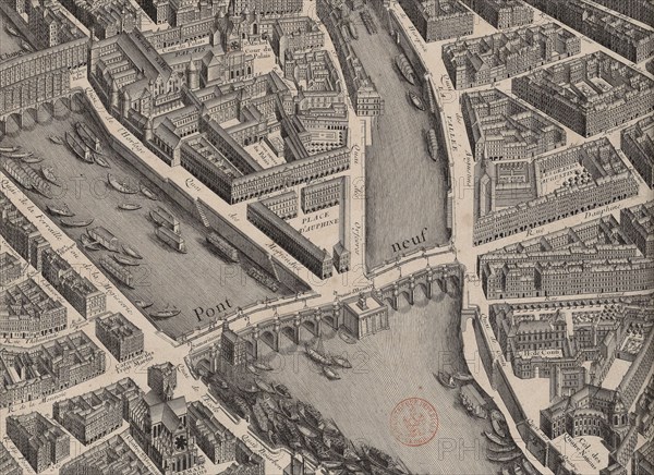 Pont Neuf. Plan de Paris, dit Turgot, 1739. Creator: Anonymous.