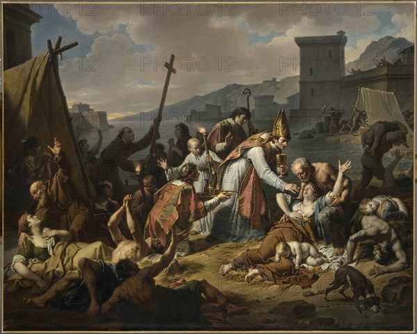 Monsiau, Le Dévouement de Monseigneur de Belzunce durant la peste de Marseille en 1720
