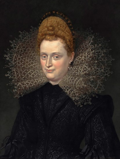 Portrait of Margherita Gonzaga (1591-1632), Duchess of Lorraine. Creator: Rubens, Peter Paul, (School) .