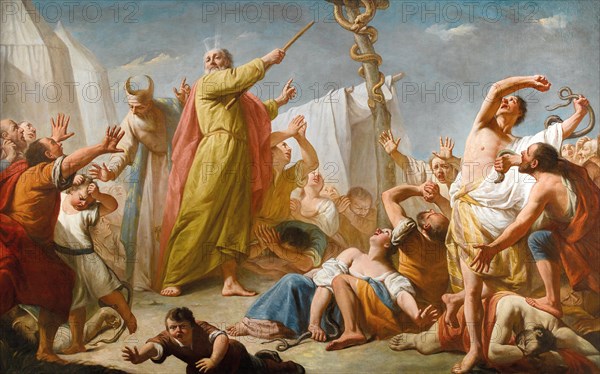 Moses and the Brazen Serpent, ca 1770. Creator: Angeli, Giuseppe (1712-1798).