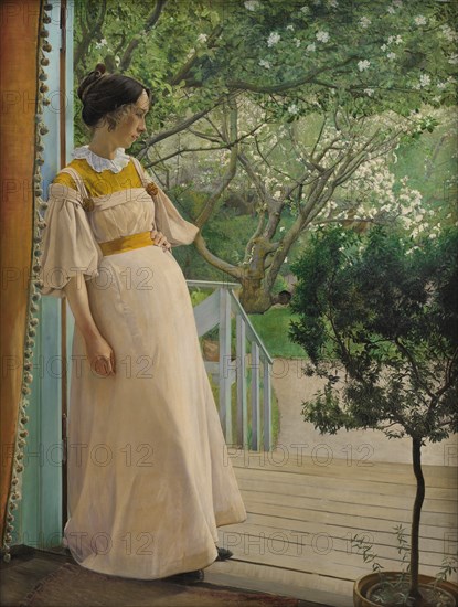 In the garden door. The artist's wife, 1897. Creator: Ring, Laurits Andersen (1854-1933).