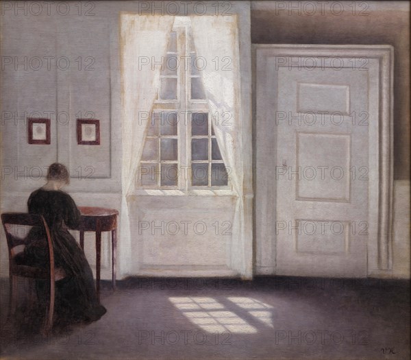 Interior in Strandgade, Sunlight on the Floor, 1901. Creator: Hammershøi, Vilhelm (1864-1916).