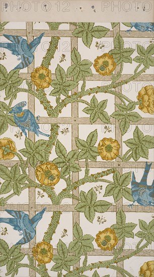 Trellis. Wallpaper, 1862. Creator: Morris, William (1834-1896).