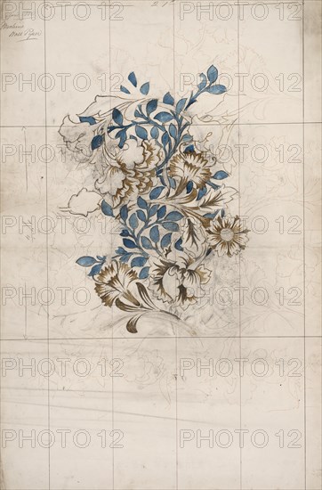 Pink and Poppy. Wallpaper design, 1880. Creator: Morris, William (1834-1896).