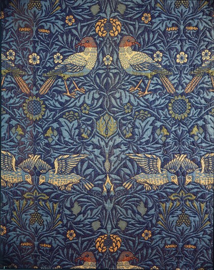 Birds. Decorative fabric, 1878. Creator: Morris, William (1834-1896).