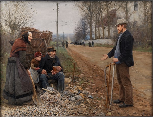 En Landevej (A Highway), 1893. Creator: Brendekilde, Hans Andersen (1857-1942).