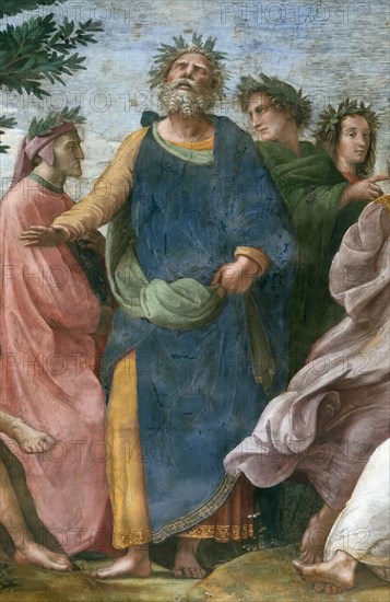 The Parnassus. Detail (Fresco in Stanza della Segnatura), ca 1510-1511. Creator: Raphael (Raffaello Sanzio da Urbino) (1483-1520).
