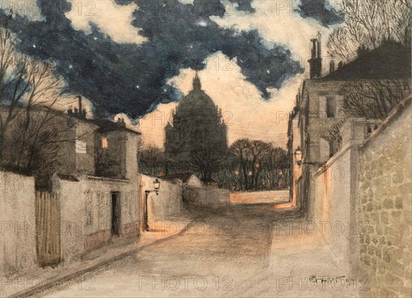 Starry night over Montmartre, 1897. Creator: Grasset, Eugène (1841-1917).