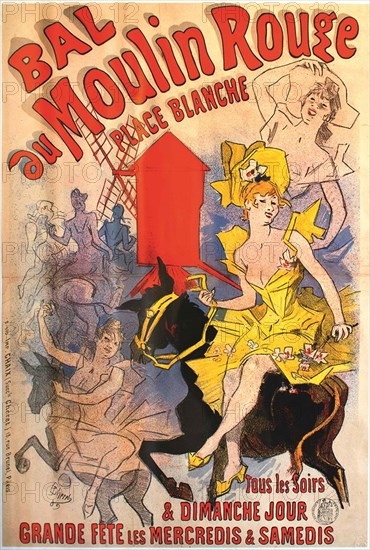 Bal du Moulin Rouge, 1889. Creator: Chéret, Jules (1836-1932).