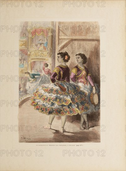 El fandango en el Teatro de San Fernando de Sevilla, c. 1874. Creator: Doré, Gustave (1832-1883).