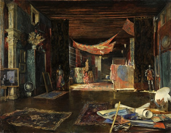 The painter's studio at Palazzo Pesaro Orfei. Creator: Fortuny y Madrazo, Mariano (1871-1949).