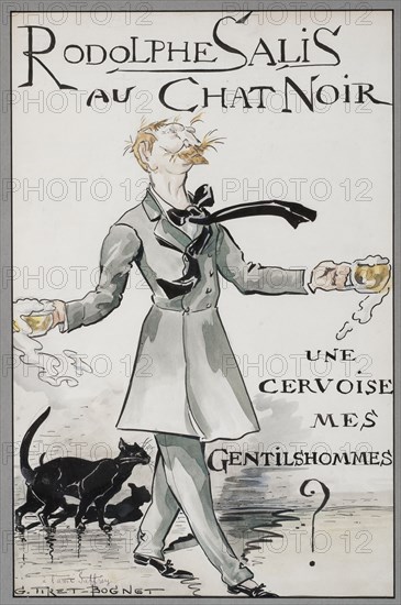 Rodolphe Salis au Chat Noir, c. 1890. Creator: Tiret-Bognet, Georges (1855-1935).