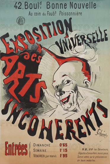 Exposition Universelle des Arts incohérents, 1889. Creator: Chéret, Jules (1836-1932).