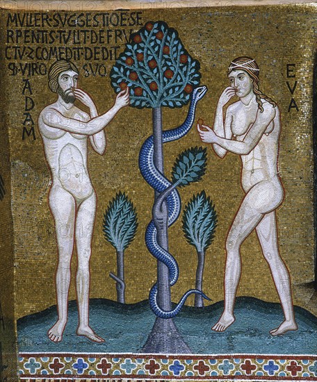 Adam und Eva. The Fall, 1140-1170 . Creator: Byzantine Master.