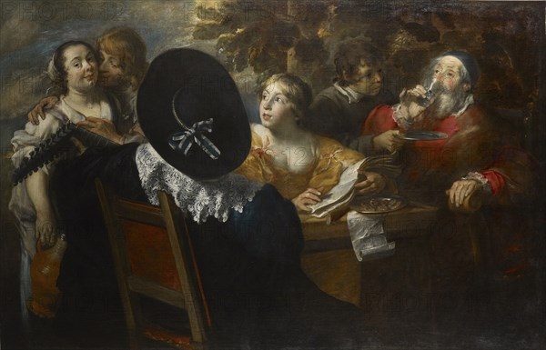 The merry company (The Five Senses) , Mid of 17th cen.. Creator: Cossiers, Jan (1600-1671).