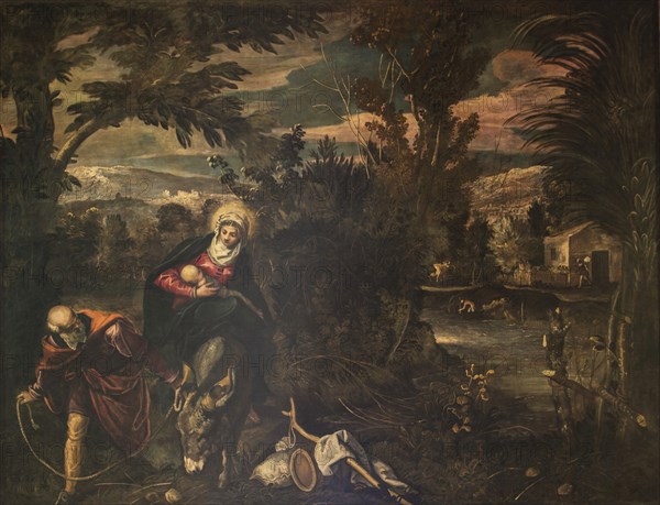 The flight into Egypt, 1582-1585. Creator: Tintoretto, Jacopo (1518-1594).