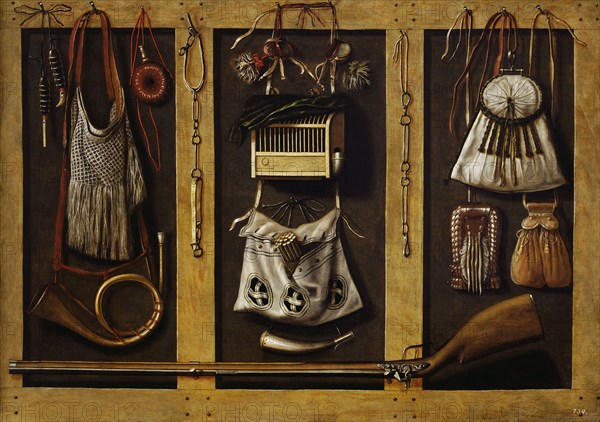 Still-Life with Hunting Equipment, c. 1660. Creator: Leemans, Johannes, (Workshop) .